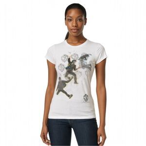 Official Vintage Jonas Brothers White Graphic Short Sleeve T-Shirt size L